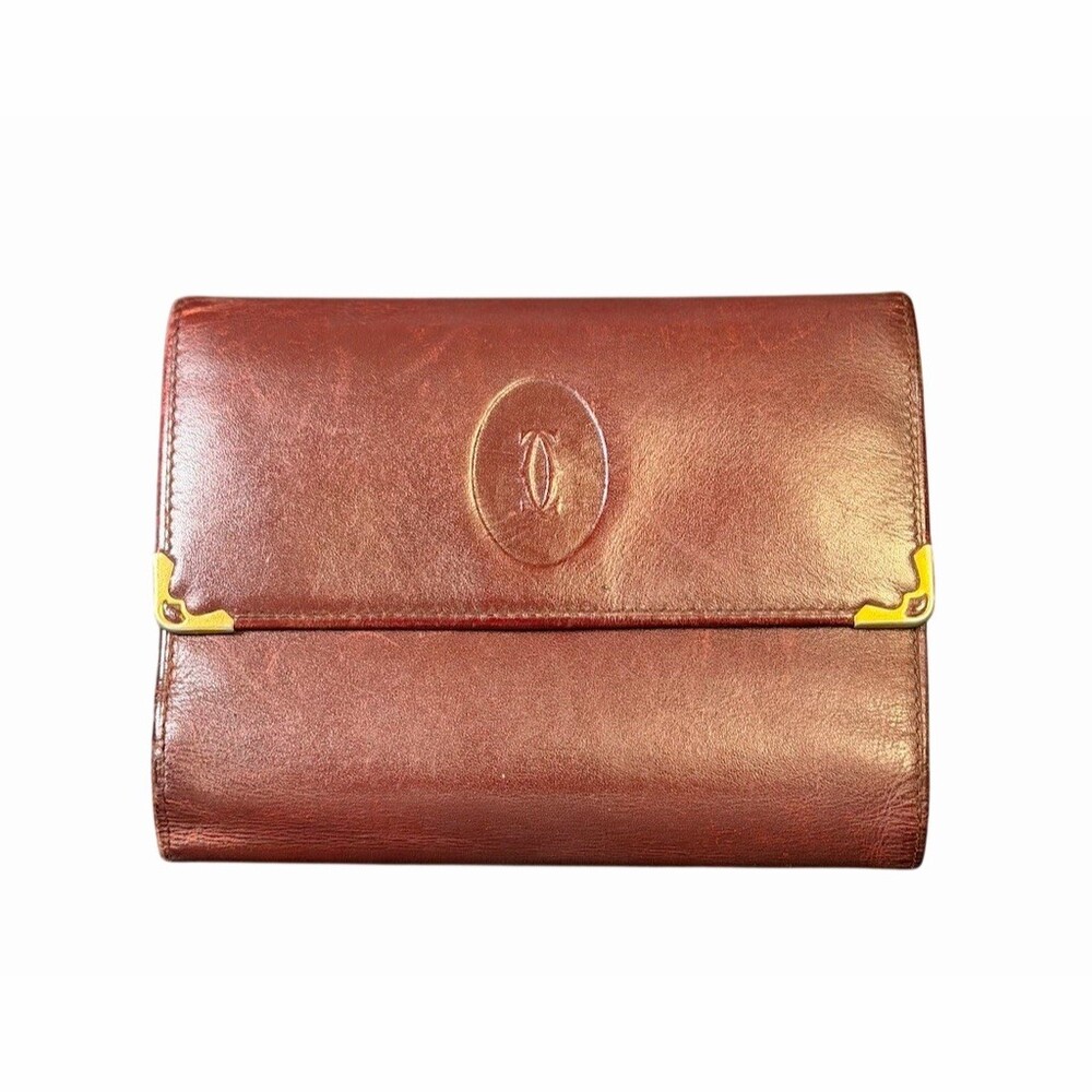 Cartier Must de Cartier Bordeaux Trifold Wallet Wth Kisslock